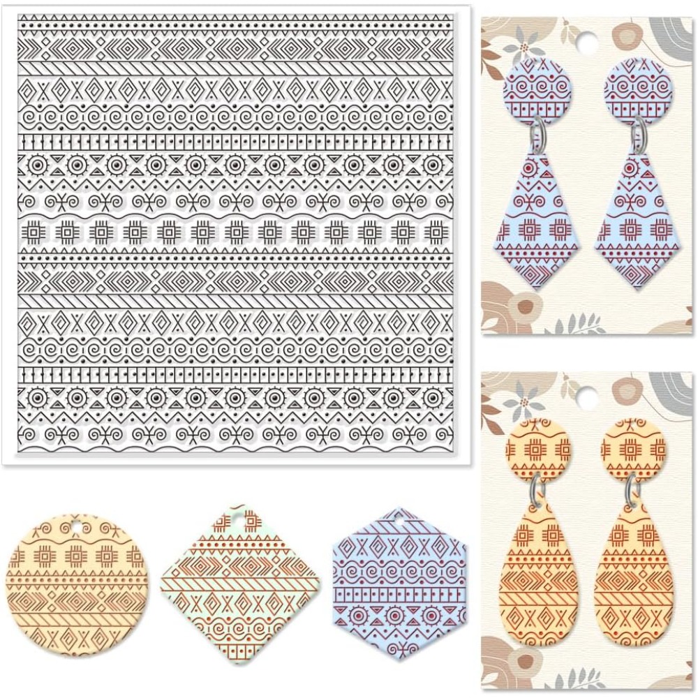 Tools Jewelry Making - Stempel Tekstur Silikon Geometris Tekstil Cetakan