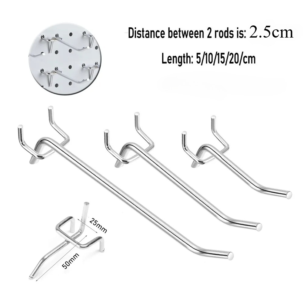 Workshop Tools.Hanging Board - 5 Buah Kait Papan Pegboard Baja
