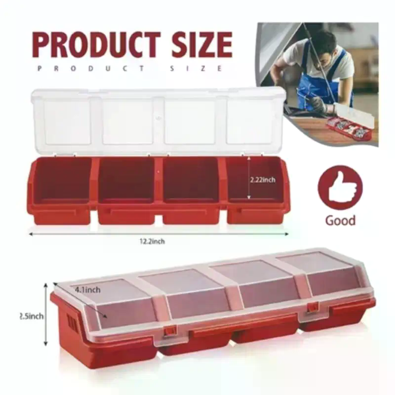 Workshop Tools Organizer - Kotak Organizer Sekrup Plastik 4 Kompartemen