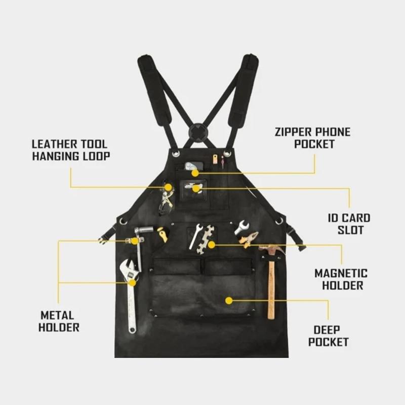 Workshop Tools Needed - E8BD Utilitas Apron Kanvas Celemek Kerja