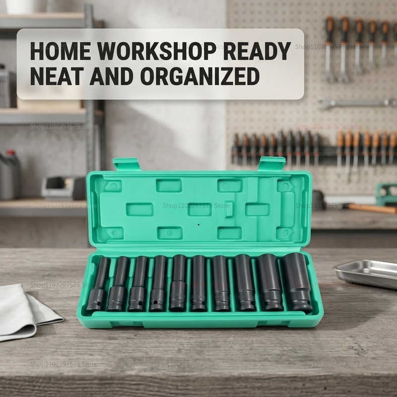 Car Workshop Tools Kit - 10pcs Set Kunci Soket 8-24mm Alat