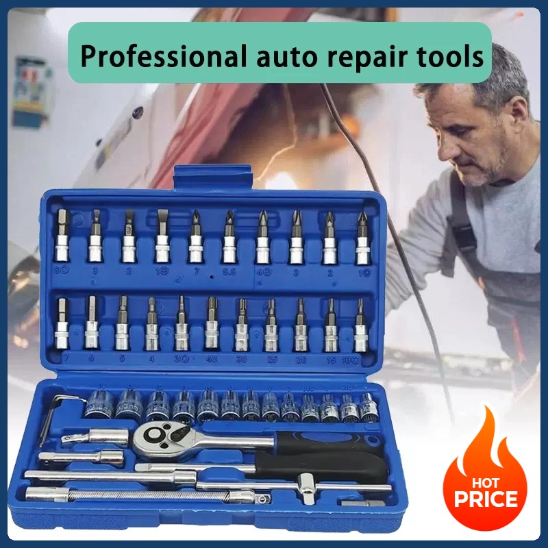 Set Kunci Soket Otomotif 46-in - Car Workshop Tools Kit ulasan dan harga